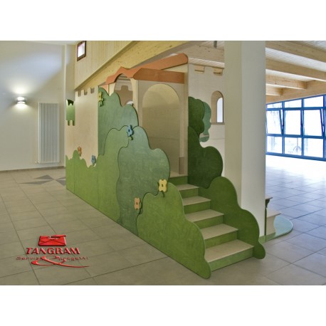 La Casa di Giulietta Struttura gioco polifunzionale in legno multistrato by TANGRAM di 2H arredi per asilo