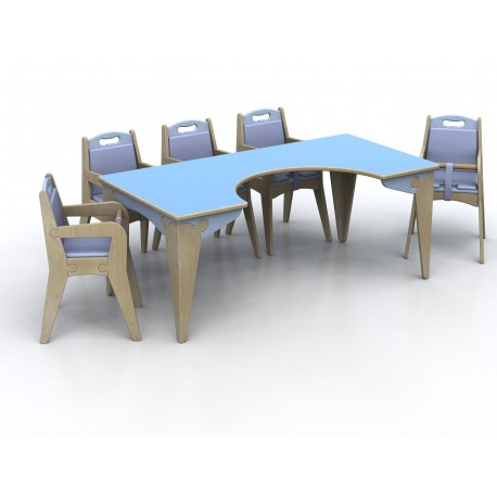 Tavolo per la pappa modello Lalla per bambini in legno multistrato by TANGRAM di 2H arredi per asilo