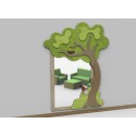 Specchio antinfortunistico Ugo lo gnomo tematico a parete con cornice in legno